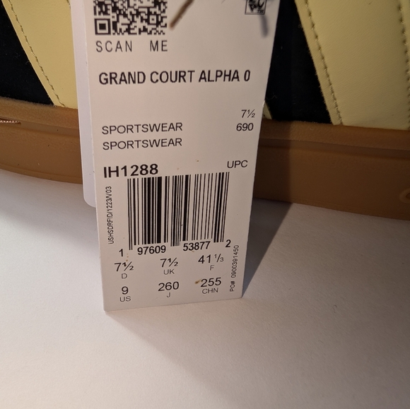 Adidas Grand Court Alpha 00s Sneakers Black And Yellow Women's 9 - Picture 7 of 7